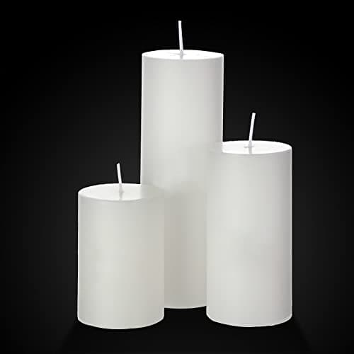 Shihanee Set of 12 Pillar Candles and Glass Cylinder Vases for Wedding Centerpieces