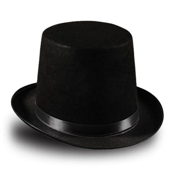 Black Top Hat for Kids & Adults – Formal Tuxedo Accessory – Dress Up America