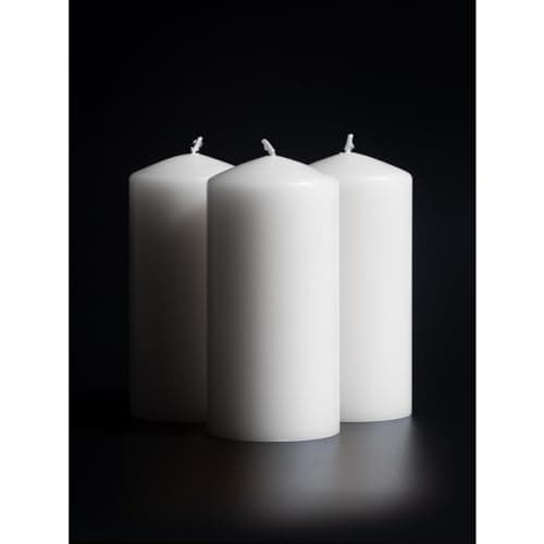 Large White Pillar Candle Set of 3