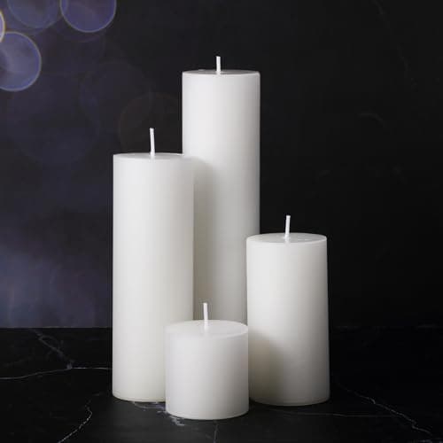 Elegant White Pillar Candles and Glass Cylinder Vases for Home Decor