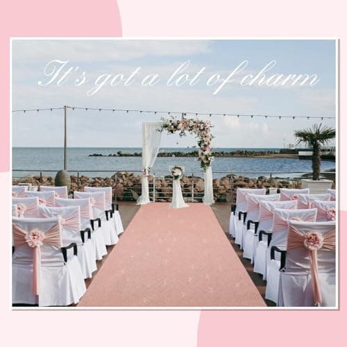 Premium Sequin Aisle Runner for Weddings(Rose Gold, 2 x 15 ft)