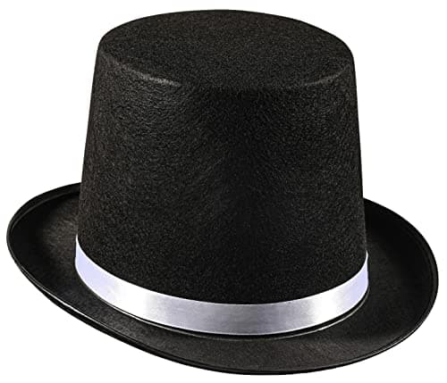 Black Top Hat for Kids & Adults – Formal Tuxedo Accessory – Dress Up America