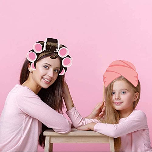 Spa Photo Booth Props with Stick for Women and Girls