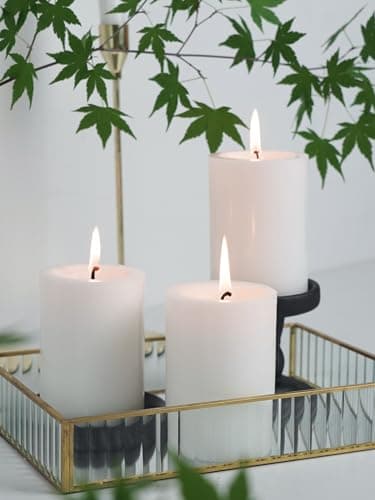 High-Quality White Pillar Candles Set for Weddings, Parties, Spas and Dining