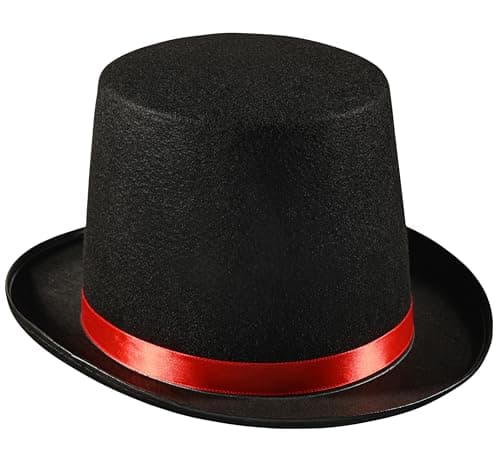 Black Top Hat for Kids & Adults – Formal Tuxedo Accessory – Dress Up America