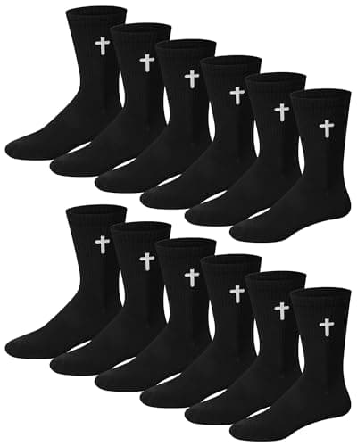 Shihanee Men's Religious Cross Crew Socks Christian Gifts