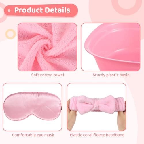 Kids Pink Foot Spa Kit with Towels & Nail Care for Girl Spa Parties
