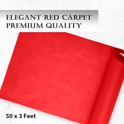 Disposable Red Carpet Runner for Events, 50 x 3 Feet