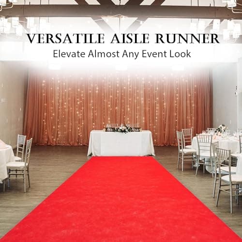 Disposable Red Carpet Runner for Events, 50 x 3 Feet