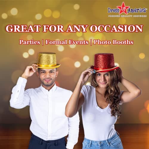 Adult Shiny Tuxedo Hats - Dress Up as a Magician for Men and Women