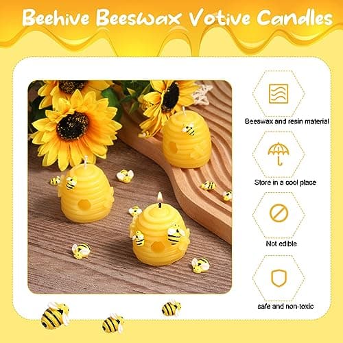 Shihanee 55 Pcs Honeycomb Candles Beeswax Beehive Set Baby Shower Favors