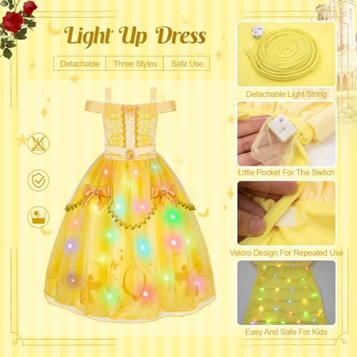 Meland Princess Dress-Up Clothes for Girls 3-10 Years Old