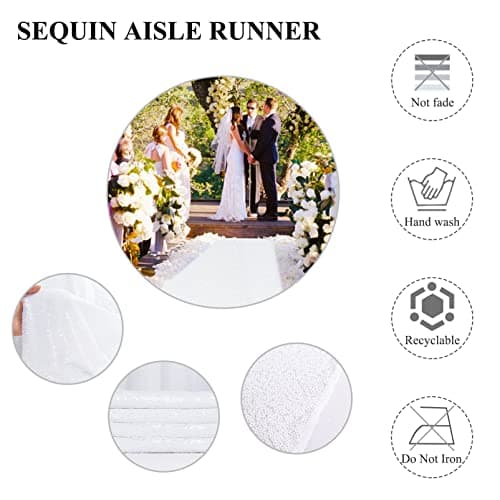 AMZLOKAE Sequin Aisle Runner for Weddings