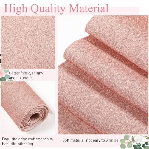 Premium Sequin Aisle Runner for Weddings(Rose Gold, 2 x 15 ft)