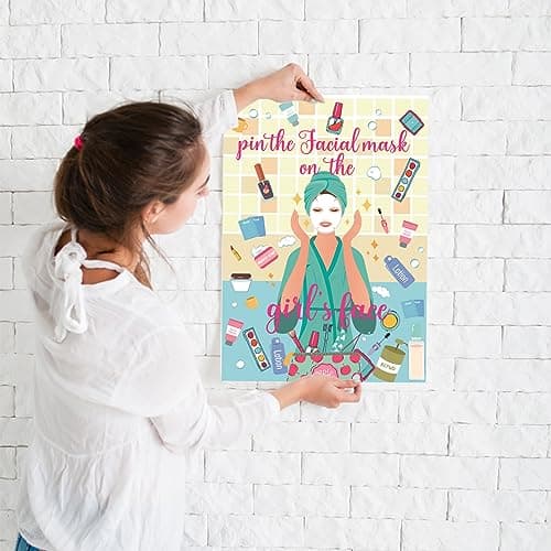 Spa Party Games, Facial Mask Poster for Kids' Spa Birthday Party