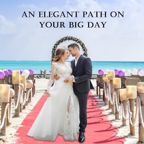 Disposable Red Carpet Runner for Events, 50 x 3 Feet