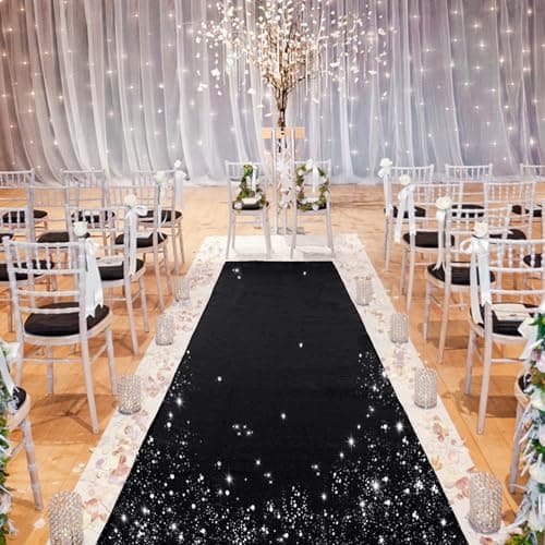 Wedding Aisle Runner Gold 2FTx15FT Sequin Carpet for Wedding Ceremony Decoration