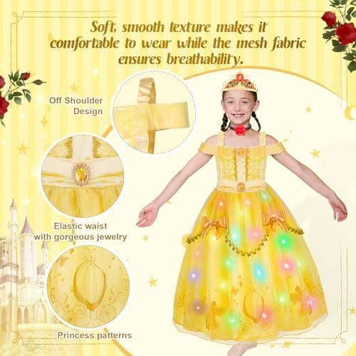 Meland Princess Dress-Up Clothes for Girls 3-10 Years Old