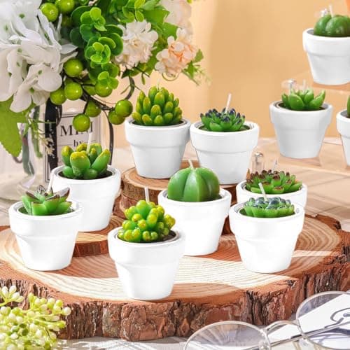 Shihanee 36 Pcs Succulent Candle Decorations