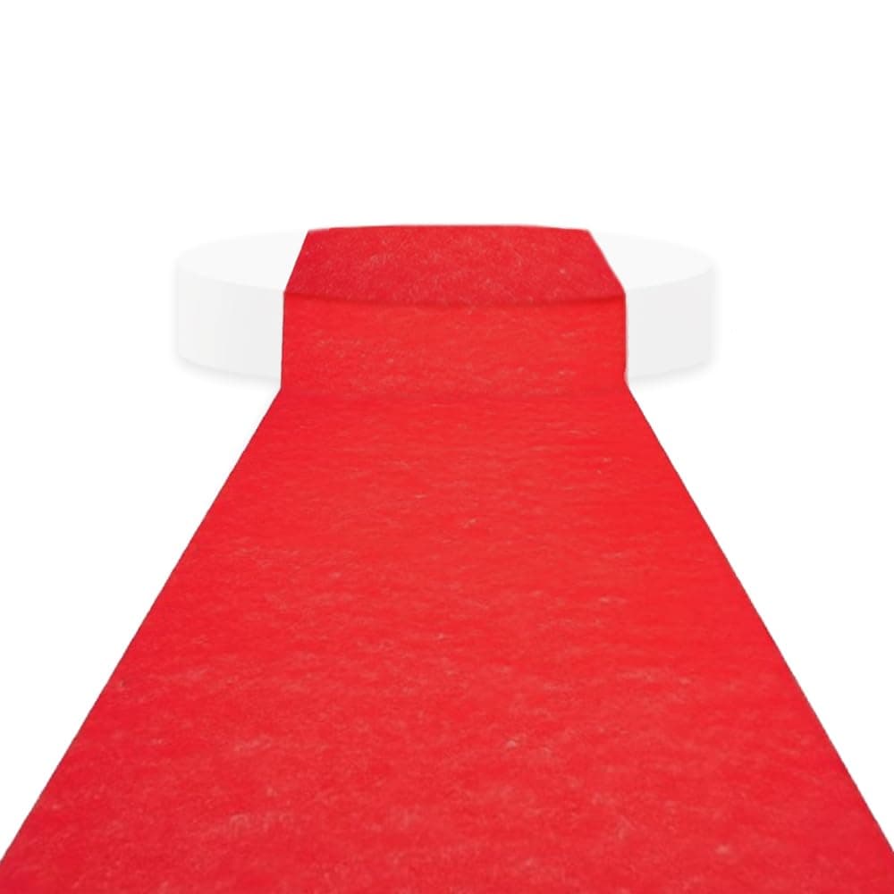 Disposable Red Carpet Runner for Events, 50 x 3 Feet