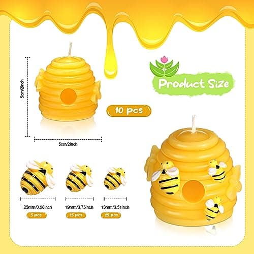Shihanee 55 Pcs Honeycomb Candles Beeswax Beehive Set Baby Shower Favors