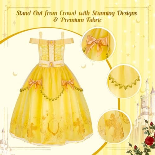 Meland Princess Dress-Up Clothes for Girls 3-10 Years Old