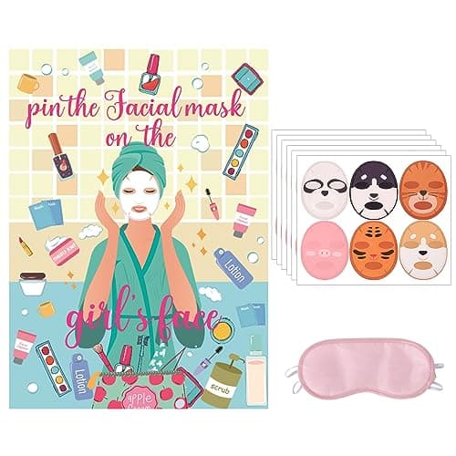 Spa Party Games, Facial Mask Poster for Kids' Spa Birthday Party