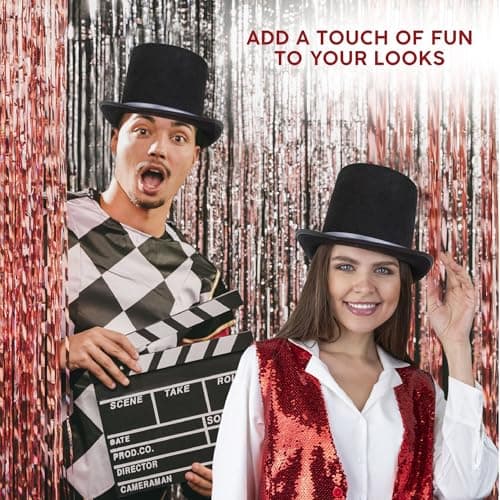 Black Top Hat for Kids & Adults – Formal Tuxedo Accessory – Dress Up America