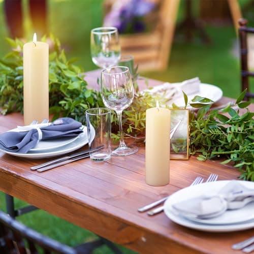 24-Piece Ivory Pillar Candle Set for Wedding, Party, and Home Spa