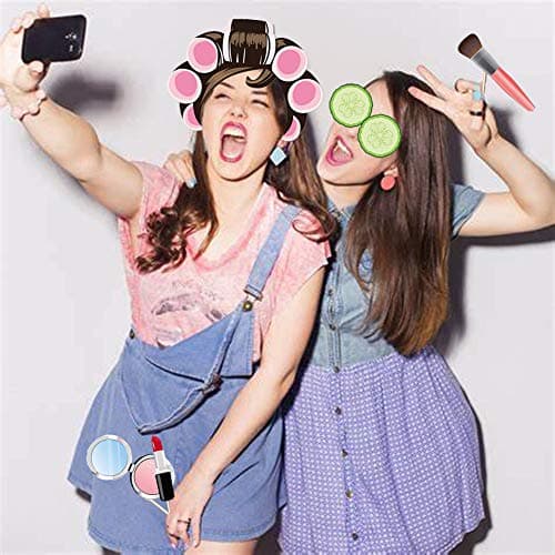 Spa Photo Booth Props with Stick for Women and Girls
