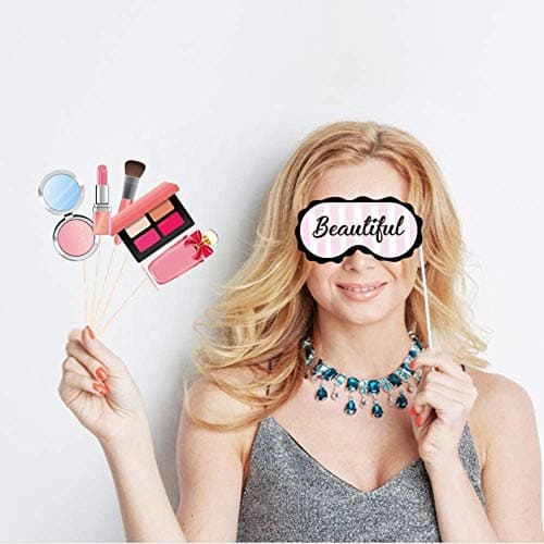 Spa Photo Booth Props with Stick for Women and Girls