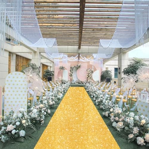 Sequin Aisle Runner for Wedding Ceremony, Party, and Birthday Hallway