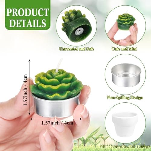 Shihanee 36 Pcs Succulent Candle Decorations