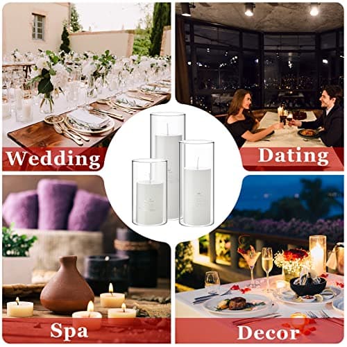 Slim Pillar Candle Holder Set - 60 Pcs - Table Decoration for Shoppers