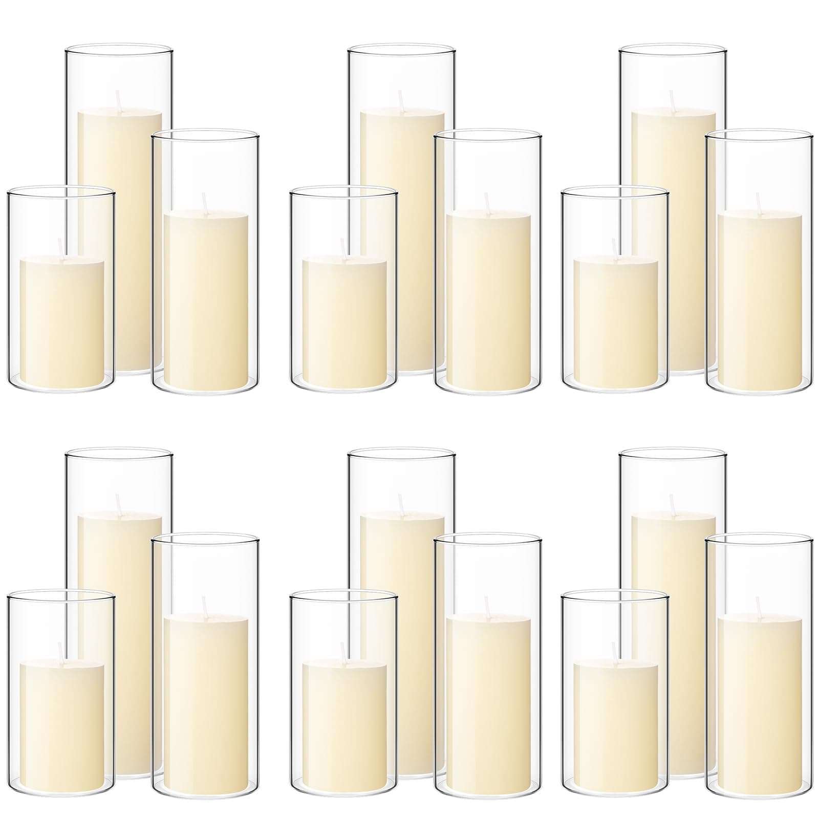 36 Pcs Cylinder Vases and Candle Holders for Wedding Centerpieces