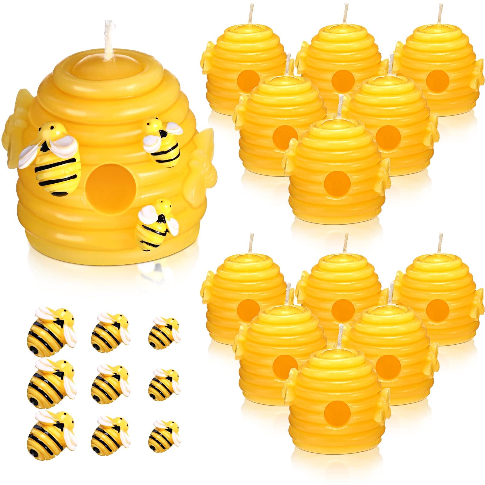Shihanee 55 Pcs Honeycomb Candles Beeswax Beehive Set Baby Shower Favors