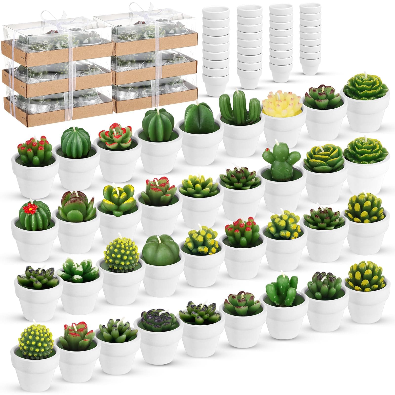 Shihanee 36 Pcs Succulent Candle Decorations