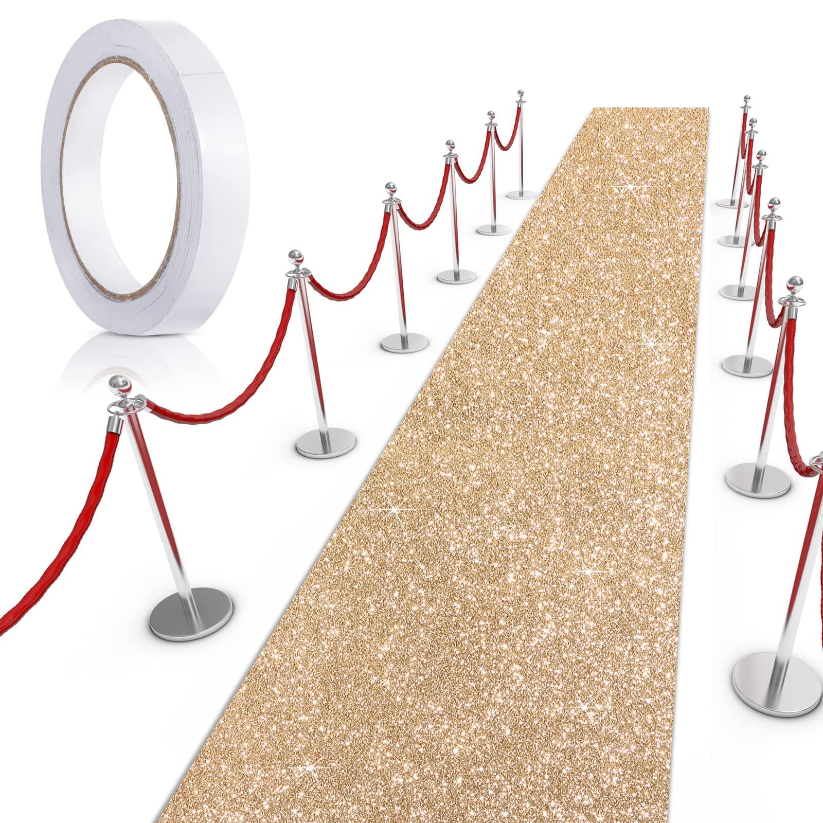 Tatuo Carpet Runner Runway Rug for Prom, Wedding, Christmas Party, Outdoor, Indoor Hallway