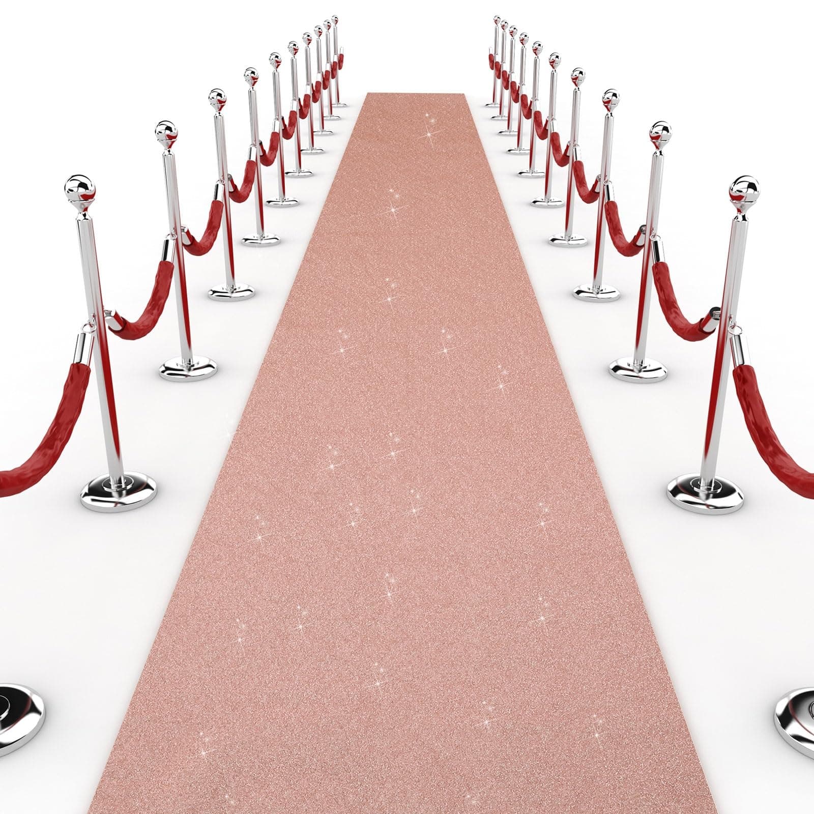 Premium Sequin Aisle Runner for Weddings(Rose Gold, 2 x 15 ft)