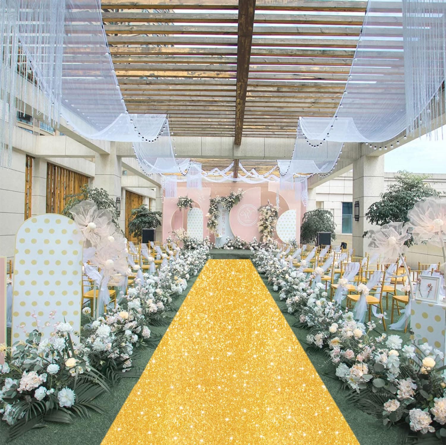 Sequin Aisle Runner for Wedding Ceremony, Party, and Birthday Hallway